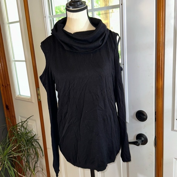 Buffalo David Bitton Cold Shoulder Cowl Neck Knit Sweater - Picture 1 of 6